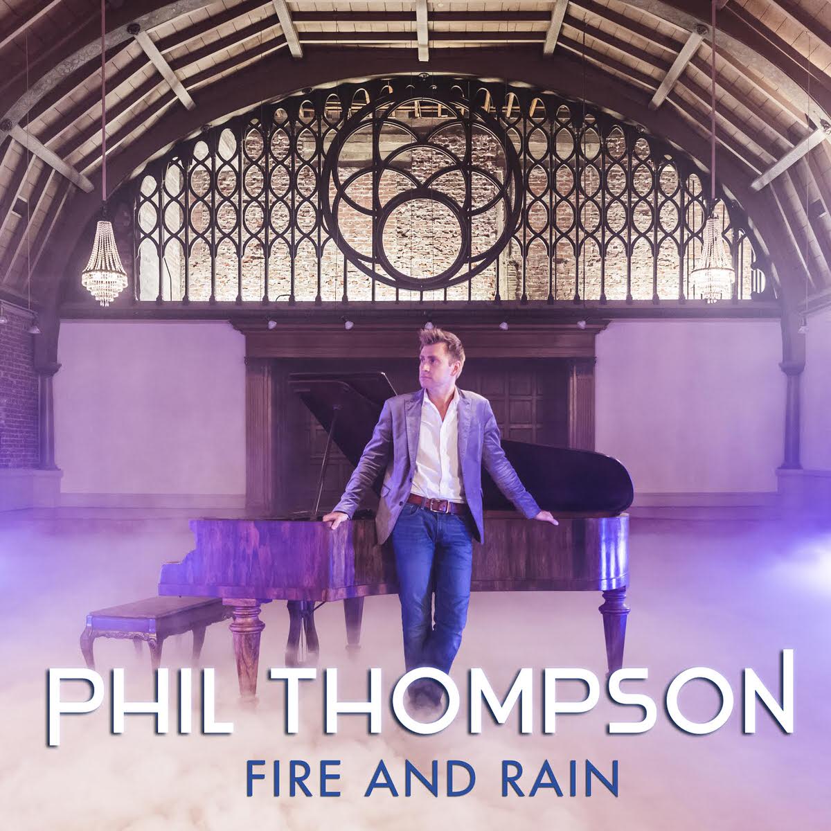 Phil Thompson at Grand Piano Surrounded by Smoke Performing Fire and Rain by James Taylor